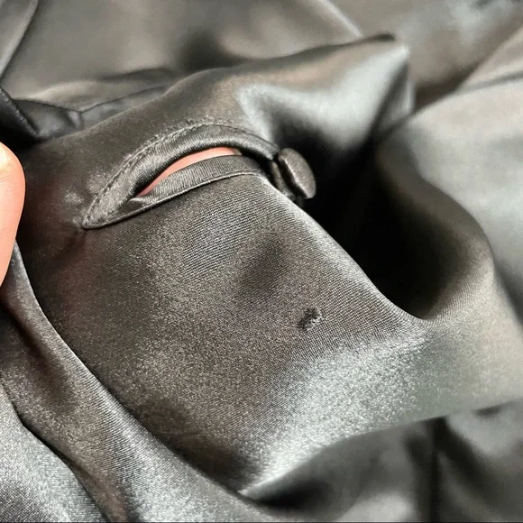 Vintage Victorias Secret Nighty Body Suit Silky Plunge Covered Button Black - Picture 14 of 15